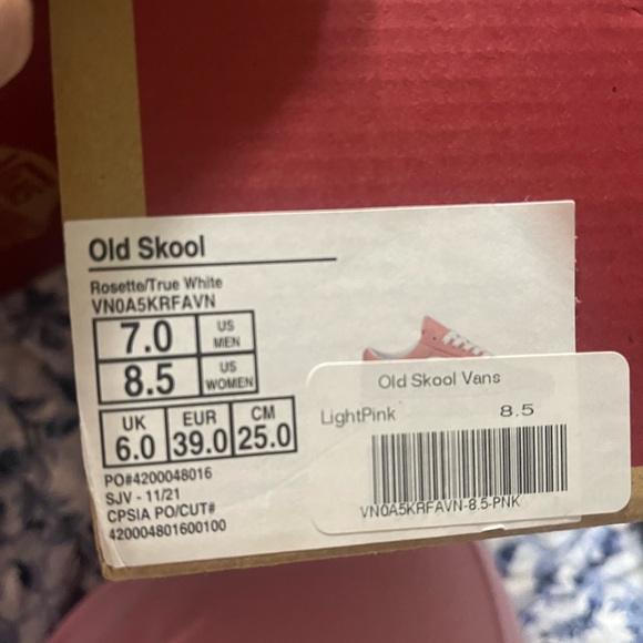 Vans Light Pink Old Skool Sneakers 8.5 - Picture 5 of 5